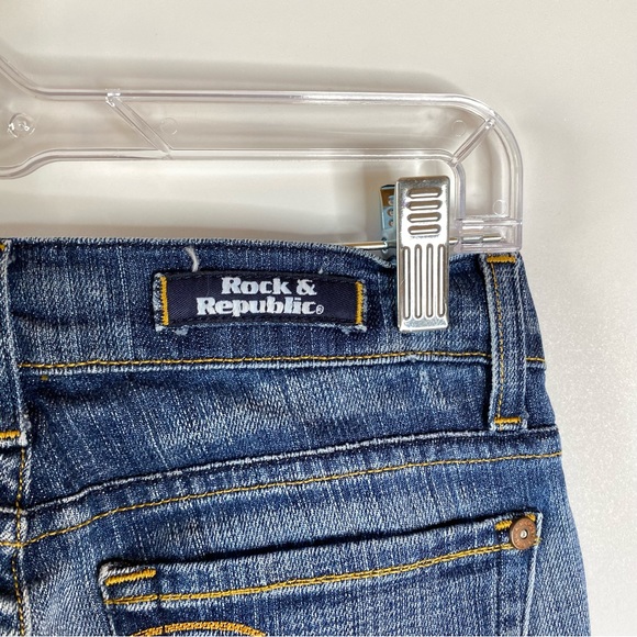 Rock & Republic Womens Bootcut Jeans Sz 25 Distressed Low Rise Stretch Flare - Picture 7 of 15